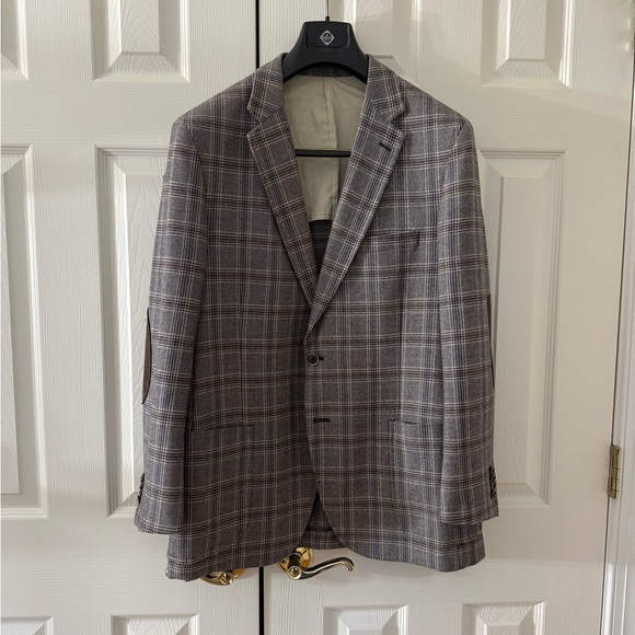 [Peter Millar] great blue Brown Plaid Blazer - wool